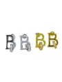 thumb Brass Cubic Zirconia Letter Minimalist Stud Earring 4