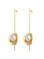thumb Titanium 316L Stainless Steel Imitation Pearl Geometric Vintage Drop Earring with e-coated waterproof 0