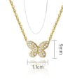 thumb Titanium Steel Cubic Zirconia Butterfly Dainty Necklace 2