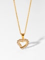 thumb Stainless steel Cubic Zirconia Heart Dainty Necklace 0