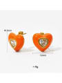 thumb Stainless steel Cubic Zirconia Heart Dainty Stud Earring 3