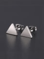 thumb Titanium Steel  Smooth Triangle Minimalist Stud Earring(Single-Only One) 4