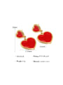 thumb Titanium Steel Enamel Heart Trend Stud Earring 2