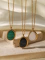 thumb Stainless steel Malchite Water Drop Vintage Necklace 1