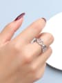 thumb Titanium 316L Stainless Steel Rhinestone Heart Artisan Band Ring with e-coated waterproof 3