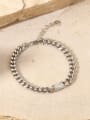 thumb Stainless steel Glass Stone Hollow  Geometric  Chain Vintage Link Bracelet 0