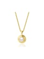 thumb Stainless steel Imitation Pearl Round Trend Necklace 0