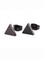 thumb Titanium Steel  Smooth Triangle Minimalist Stud Earring(Single-Only One) 3