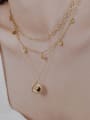 thumb Small fresh drop oil embossed texture pendant necklace 1