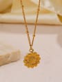 thumb Stainless steel Sun Flower Vintage Necklace 2
