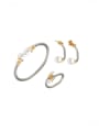 thumb Stainless steel Imitation Pearl Hip Hop Irregular   Ring Earring And Bracelet Set 1