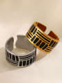 thumb Stainless steel Enamel Geometric Trend Band Ring 2