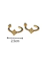 thumb Brass Flower Vintage C Shape  Stud Earring 3