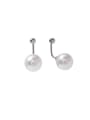 thumb Stainless steel Imitation Pearl Round Minimalist Drop Earring 0