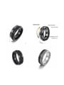 thumb Stainless Steel Geometric Hip Hop Stackable Men's Ring Set 3
