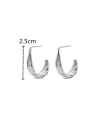 thumb Brass Irregular C Shape Minimalist Stud Earring 3
