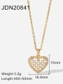thumb Stainless steel Cubic Zirconia Heart Minimalist Necklace 2