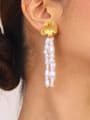 thumb Stainless steel Imitation Pearl Flower Hip Hop Drop Earring 1
