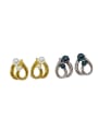 thumb Brass Imitation Pearl Geometric Vintage Stud Earring 4