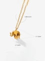 thumb Titanium Steel Cute  Elephant Pendant Necklace 3