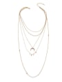 thumb Multilayer Long Crescent Alloy Necklace 0