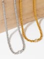 thumb Trend Geometric Stainless steel Cubic Zirconia Bracelet and Necklace Set 2