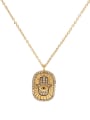 thumb Stainless steel Cubic Zirconia Geometric Vintage Necklace 0