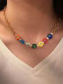 thumb Stainless steel Lampwork Stone Flower Bohemia Necklace 1
