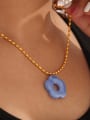 thumb Brass Resin Flower Minimalist  Earring and Necklace Set 2