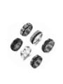 thumb Stainless Steel Geometric Hip Hop Stackable Men's Ring Set 0