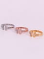 thumb Titanium Letter Cubic Zirconia Letter Dainty Band Ring 3
