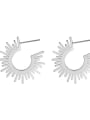 thumb European and American fashion temperament sunflower titanium steel earrings 2