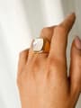 thumb Stainless steel Shell Square Minimalist Band Ring 1