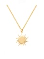 thumb Stainless steel  Minimalist Sun Flower Pendant Necklace 0
