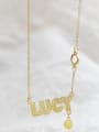 thumb Lucy letter fashion exquisite pendant titanium steel necklace 0
