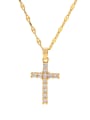 thumb Stainless steel Cubic Zirconia Cross Vintage Necklace 0