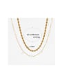 thumb Stainless steel Freshwater Pearl Geometric Dainty Multi Strand Necklace 3