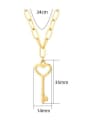 thumb Titanium Steel Key Minimalis Hollow  Geometric Chaint Necklace 2