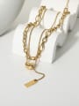 thumb Stainless steel Geometric Trend Multi Strand Necklace 0