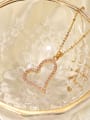 thumb Stainless steel Cubic Zirconia Pink Heart Dainty Necklace 1