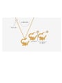 thumb Trend Flower Titanium Steel Earring and Necklace Set 3