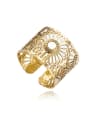 thumb Stainless steel Shell Hollow Flower Vintage Band Ring 0