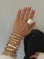 thumb Stainless steel Freshwater Pearl Irregular Hip Hop Band Ring 1