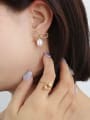 thumb Titanium 316L Stainless Steel Freshwater Pearl Irregular Vintage Stud Earring with e-coated waterproof 1
