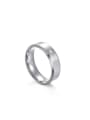 thumb Stainless steel Rhinestone Geometric Minimalist Couple Ring 3