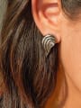 thumb Stainless steel Cubic Zirconia Heart Trend Stud Earring 1
