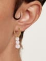 thumb Stainless steel Imitation Pearl Heart Artisan Huggie Earring 1