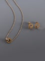 thumb Titanium 316L Stainless Steel Minimalist Geometric Rhinestone Earring and Necklace Set with e-coated waterproof 2