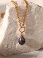 thumb Stainless steel Imitation Pearl Water Drop Vintage Necklace 2