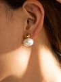 thumb Stainless steel Imitation Pearl Geometric Minimalist Stud Earring 2